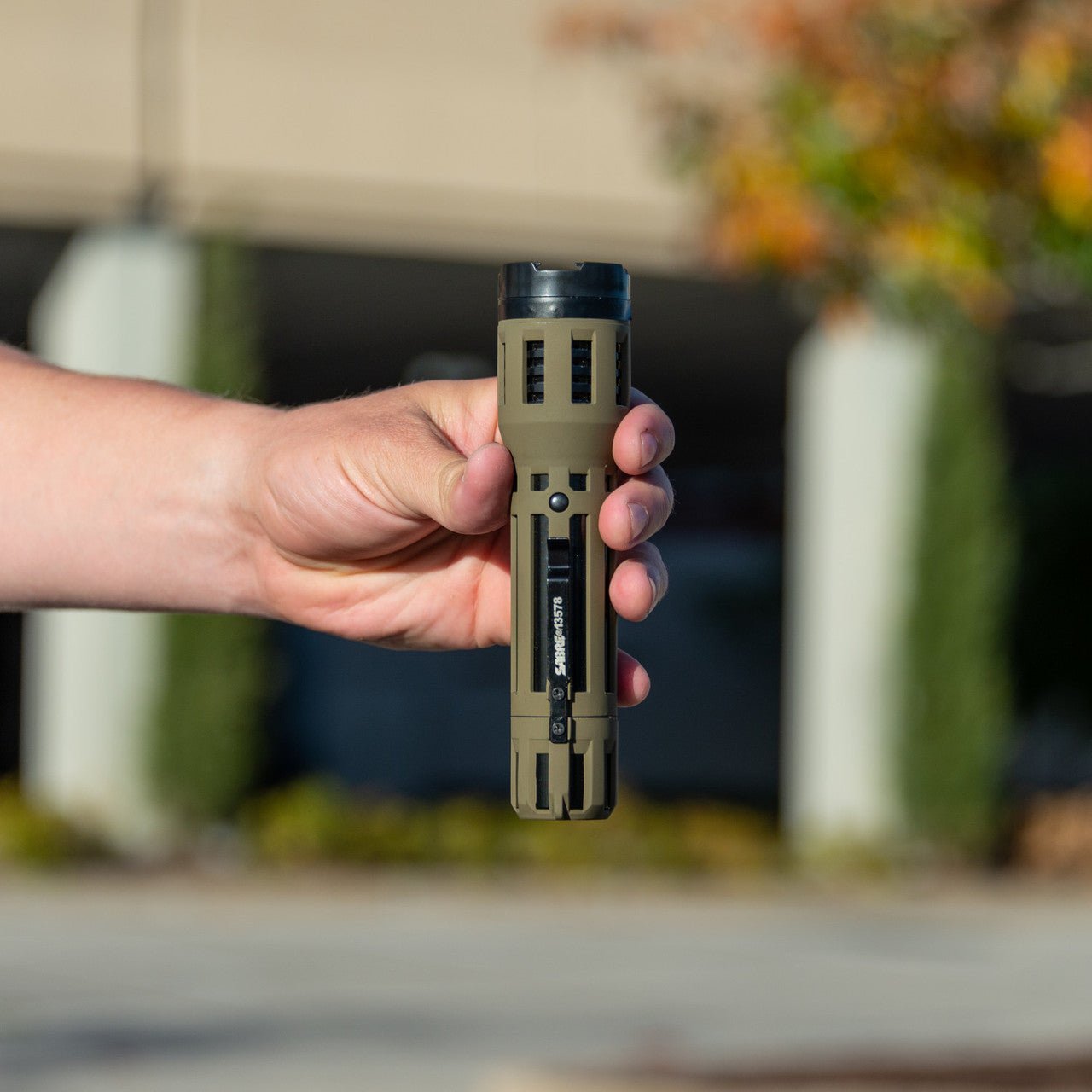 Sabre Tactical 2-in-1 Stun Gun with LED Flashlight (black or green) - WCUniforms