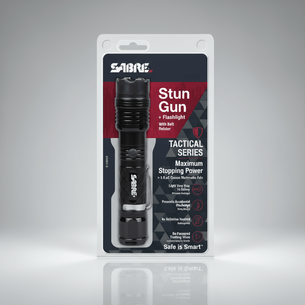 Sabre Tactical Stun Gun with 120 Lumen LED Flashlight S-3000SF - WCUniforms
