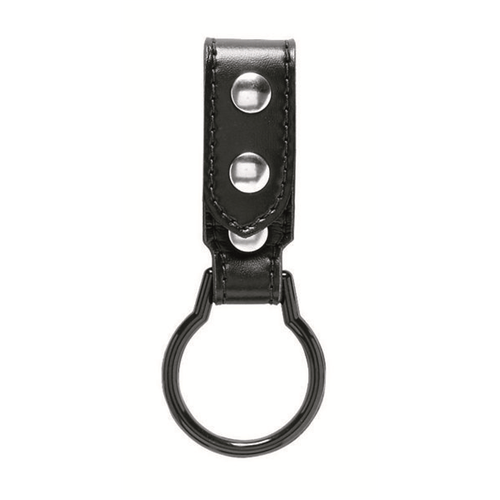 Safariland 730 Heavy Duty Flashlight Ring-Snap with black leather strap and snap closure for secure flashlight attachment.
