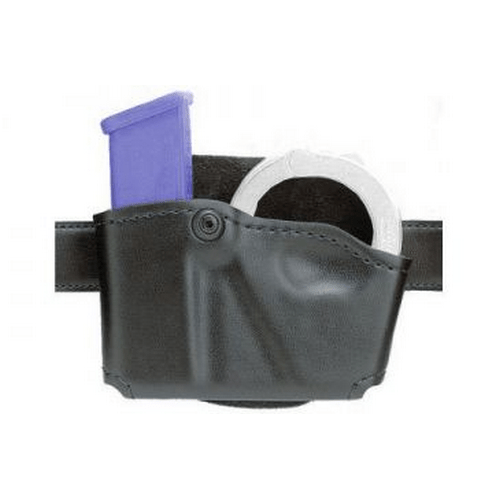 Safariland Model 573 open top magazine and handcuff pouch showcasing durable design and quick access features.