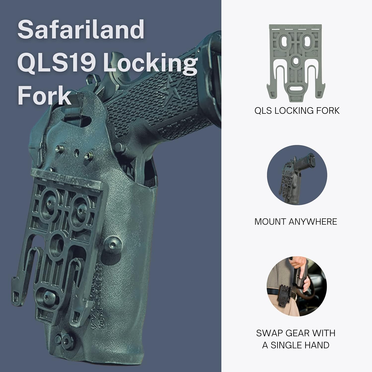 Safariland Model 6004-19 Quick Locking System Holster Fork (QLS 19) 1133910 - WCUniforms