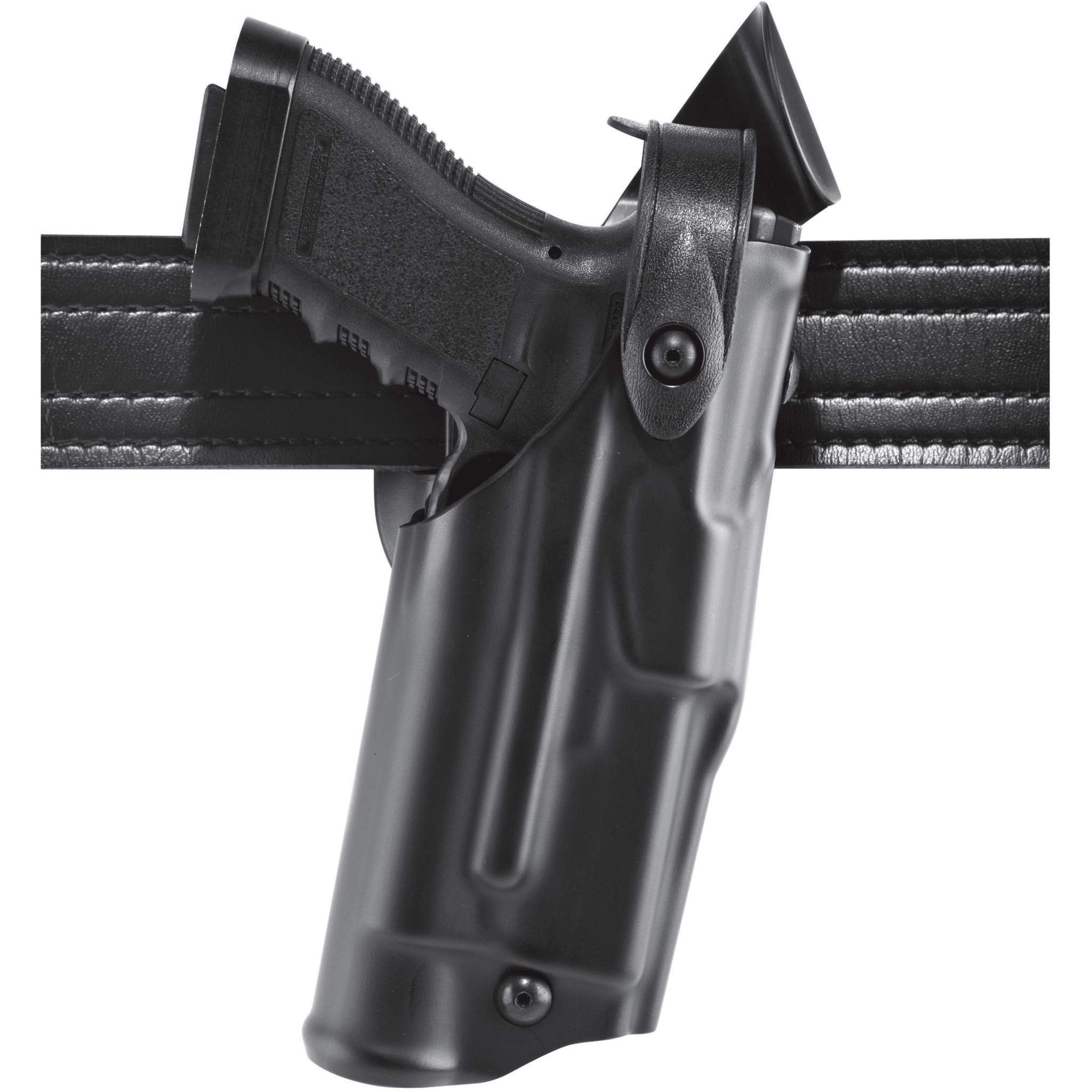 Safariland Model 6360 ALS/SLS Mid-Ride Duty Holster for Glock 31 with light, shown on a belt.