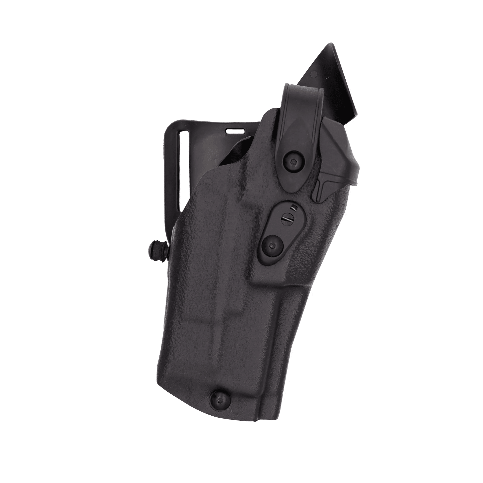 Safariland Model 6360RDS black duty holster for Smith & Wesson M&P 9 with light, featuring ALS/SLS locking system.