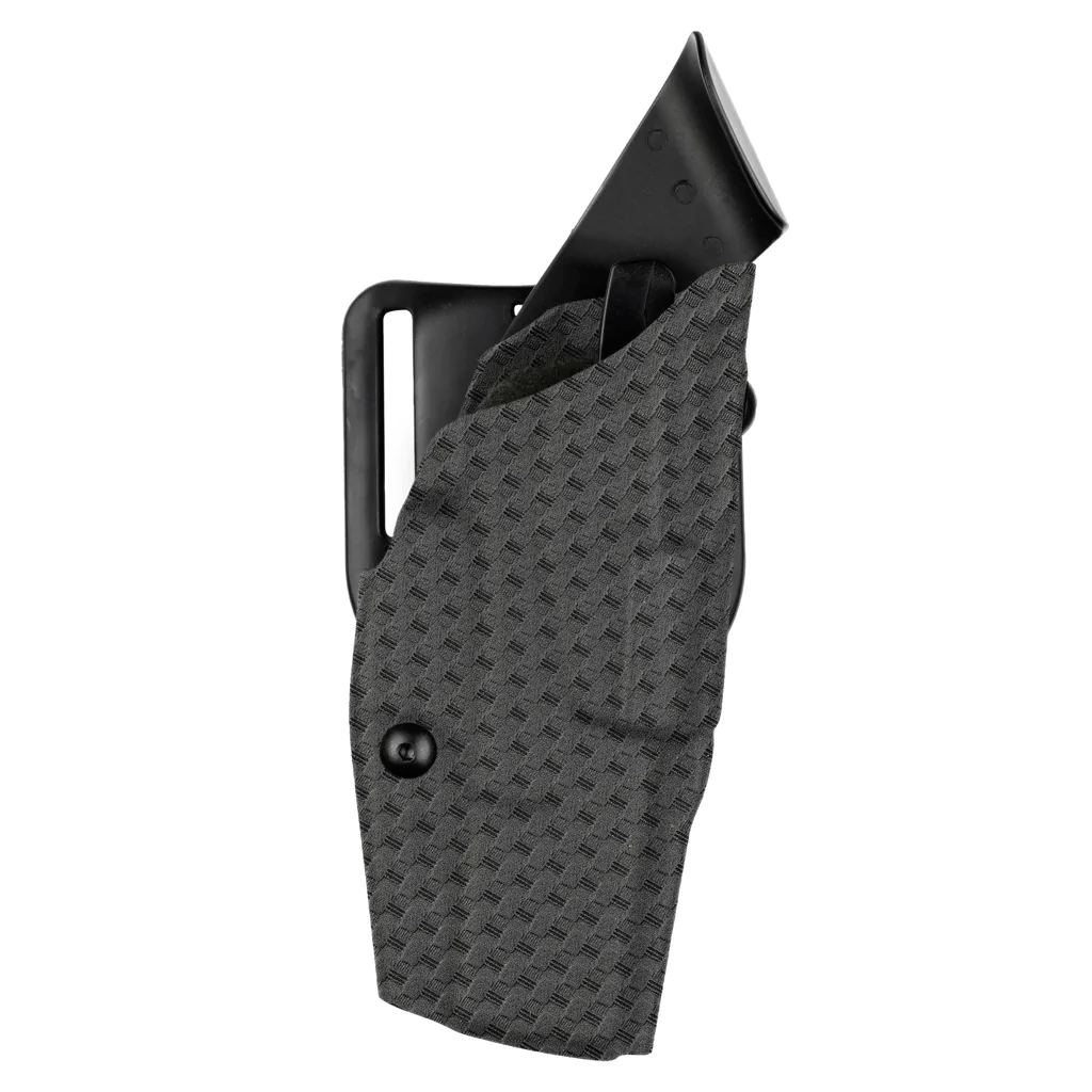 Safariland Model 6390 ALS Mid-Ride Holster for Glock 17 with light, featuring automatic locking system and durable design.