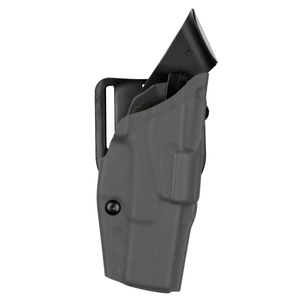 Safariland Model 6390 ALS Mid-Ride Duty Holster for Sig Sauer P320 9C with Light, showcasing its sleek design and retention system.