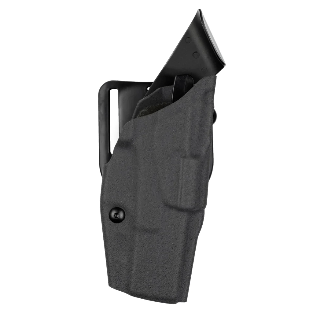 Safariland Model 6390 ALS Mid-Ride Duty Holster for Springfield Operator 1911-A1 with SureFire Light, showing side view.