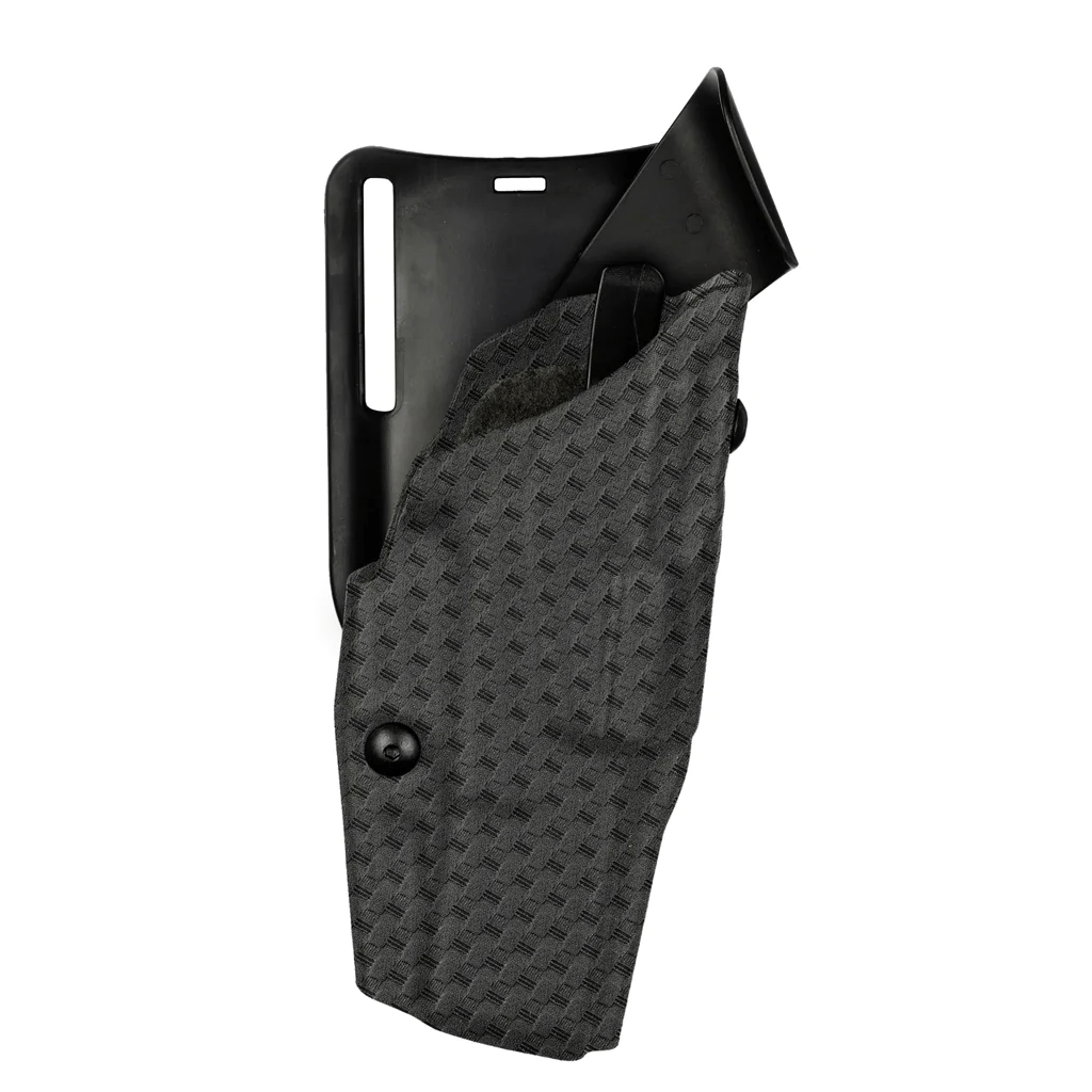 Safariland Model 6395 ALS Low-Ride Duty Holster for Glock 17, showcasing ergonomic design and advanced retention features.