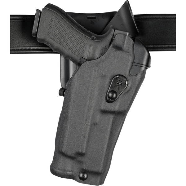 Safariland Model 6395RDS holster securely holds Smith & Wesson M&P 2.0 9 with light, featuring ALS technology.