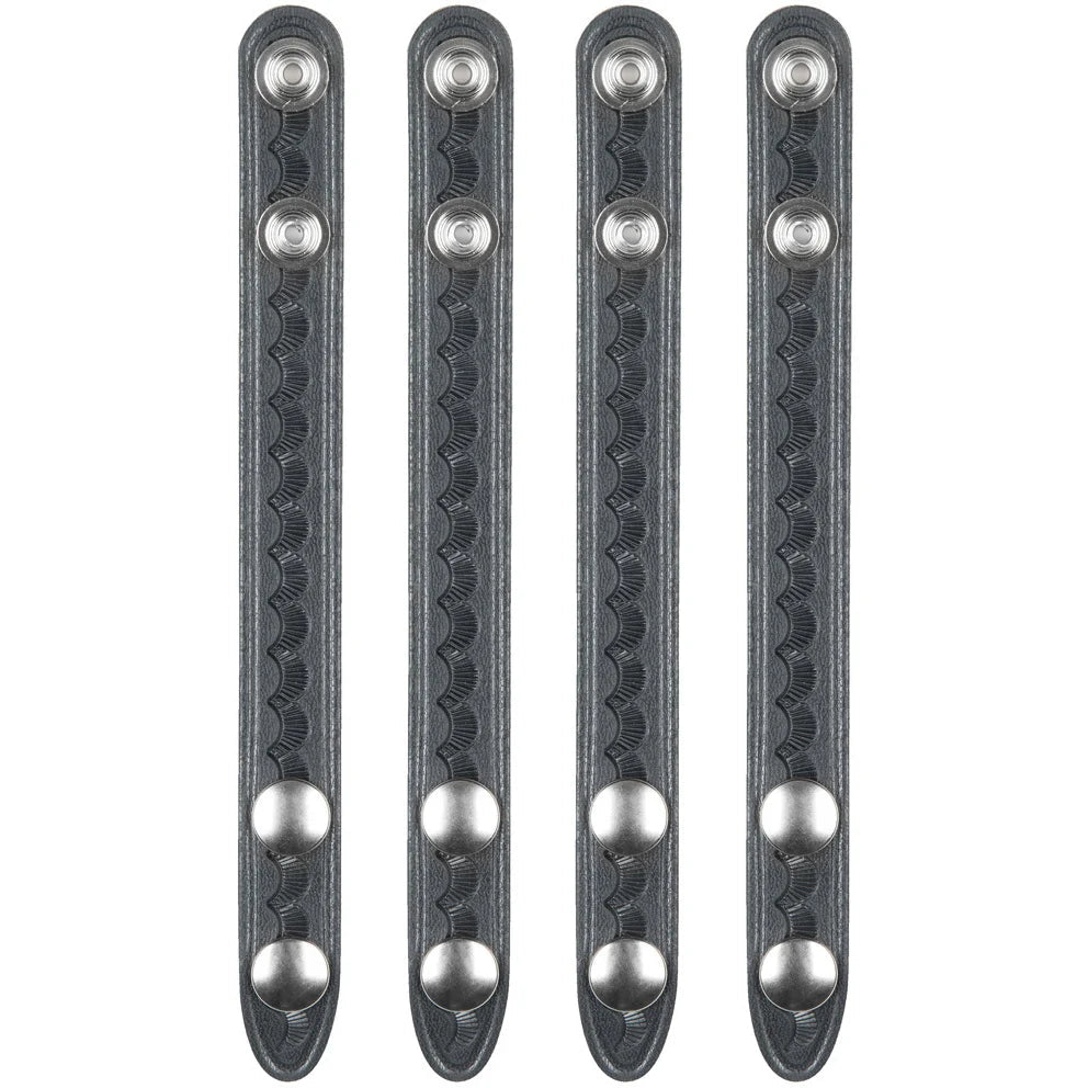 Safariland Model 65 duty belt keeper 4-pack in basket weave finish with chrome snaps