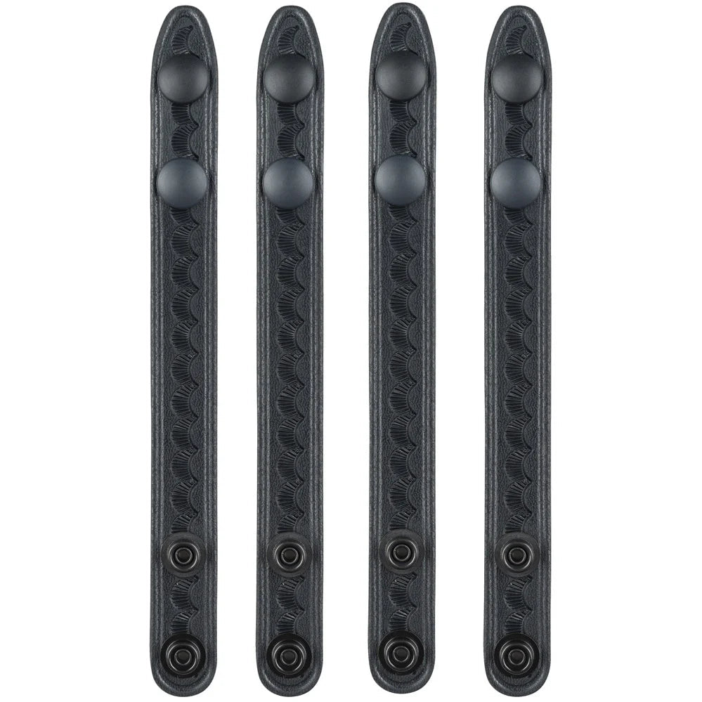 Safariland Model 65 duty belt keeper 4-pack in basket weave finish with black snaps
