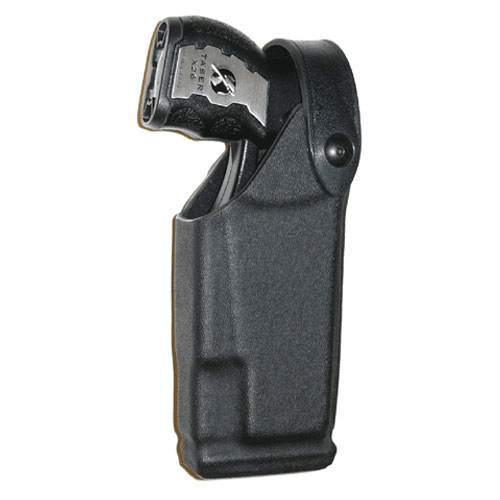 Safariland Model 6520 SLS EDW Level II Retention Duty Holster for Taser X2, showcasing sleek design and secure fit.