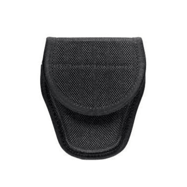 Safariland Model 7300 AccuMold Covered Handcuff Case with MOLLE and Belt Mount in Black