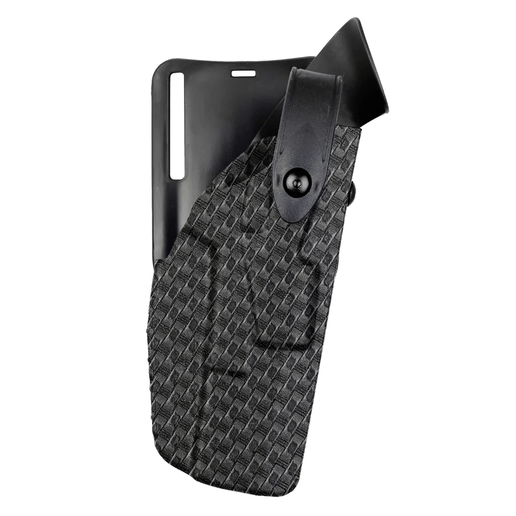 Safariland 7365 7TS ALS/SLS Low-Ride Holster for Glock 17 with Light, showcasing durable black design and lightweight construction.