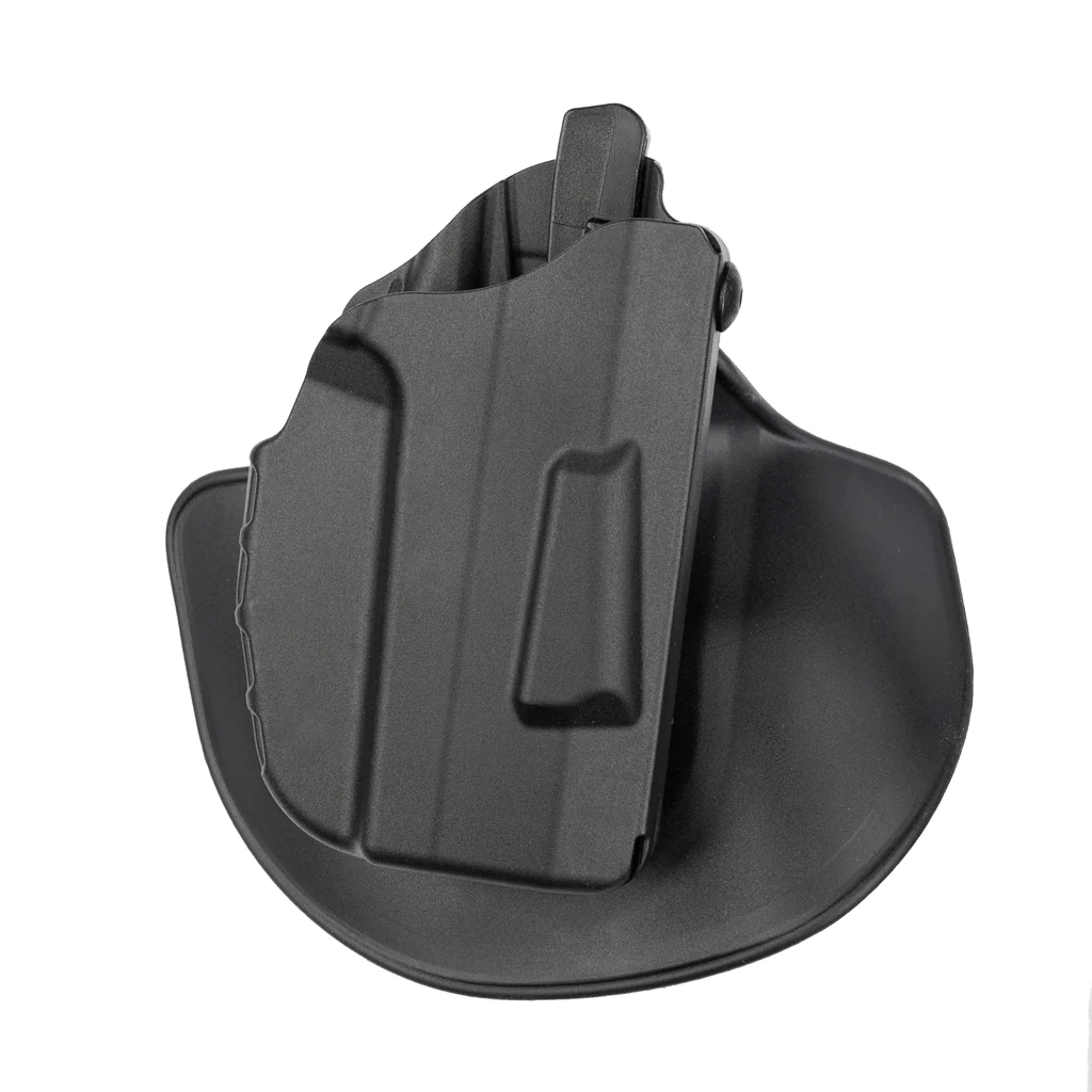 Safariland Model 7378 7TS ALS holster for Glock 43 with paddle and belt loop design, showcasing durable construction and easy access.