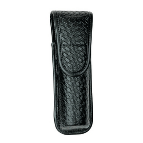 Safariland Model 7907 OC/Mace spray holder with a secure flap and leather-like finish, designed for MK-3 and MK-4 canisters.