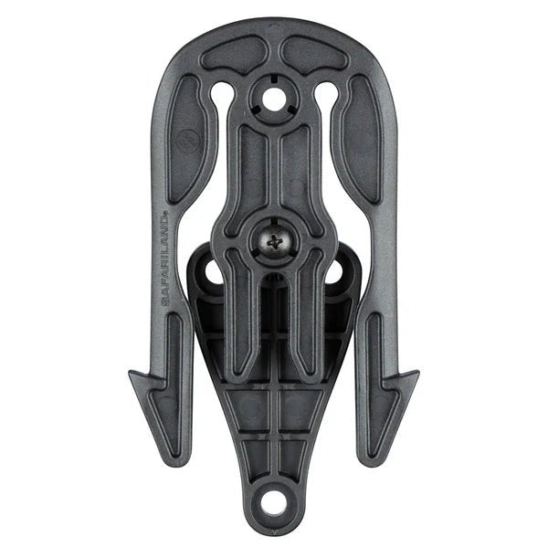 Back of Safariland Tactical MOLLE Adapter TMA Black holster mount for secure gear attachment with MLS 16