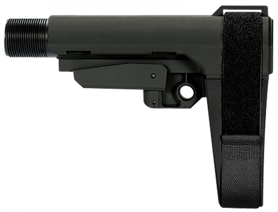 SB Tactical SBA3 Stealth Gray adjustable stock, featuring minimalist design and ambidextrous QD sling socket.