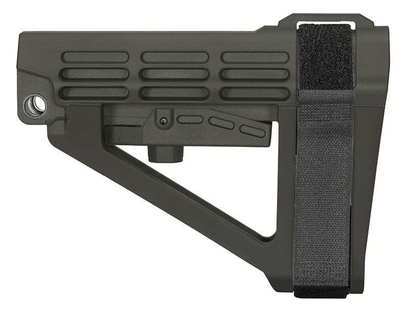 SB Tactical SBA4 Stealth Gray stock with adjustable feature and ambidextrous QD sling socket for mil-spec receivers.
