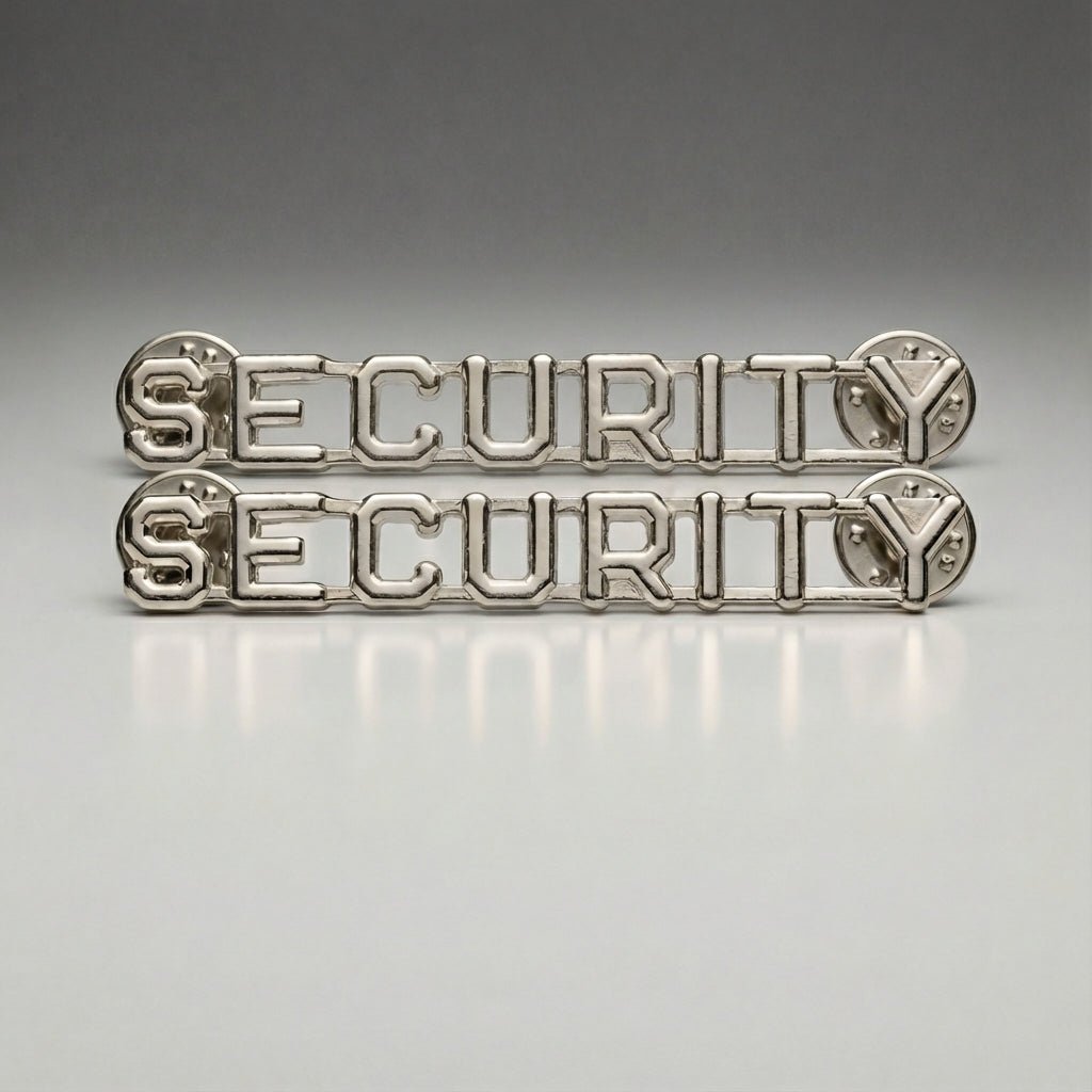 SECURITY Uniform Collar Pins (Gold or Silver) Pair - WCUniforms