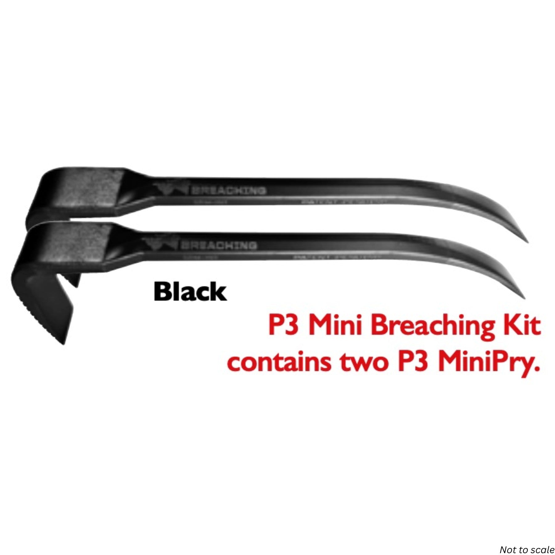 SET Black P3 Mini Pry 2-Pack Breaching Tools for Police, Military, and SWAT Teams