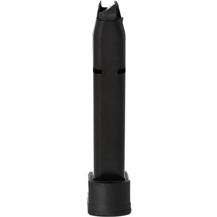 SIG SAUER P226 MAG-226-9-20 20-round 9mm magazine detail, steel body with polymer baseplate and side witness holes