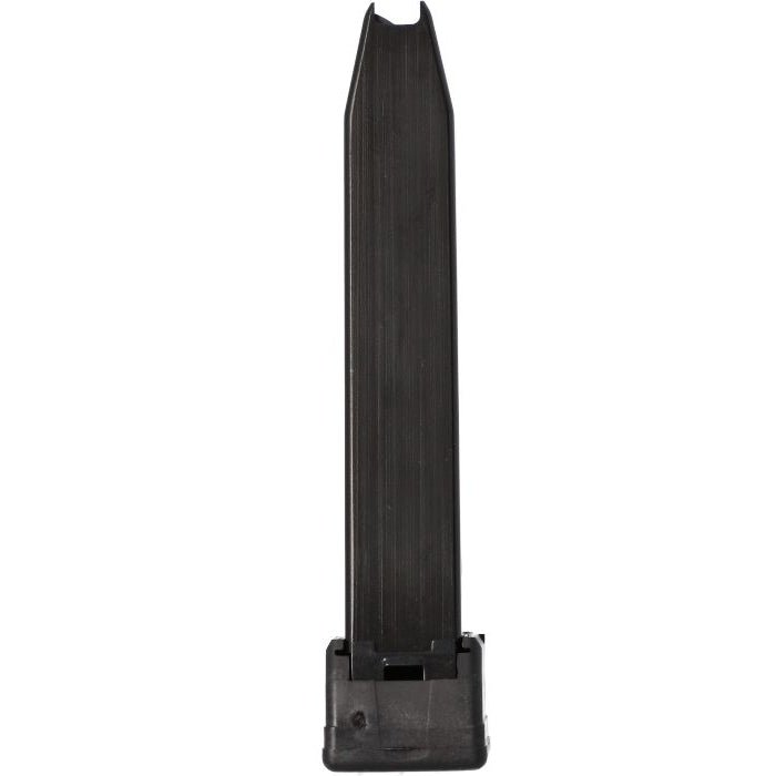 SIG SAUER P226 MAG-226-9-20 20-round 9mm magazine rear view, double-stack configuration and zinc phosphate finish
