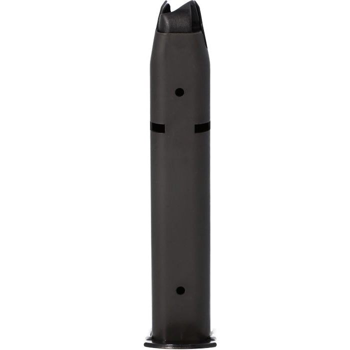 Front view of SIG SAUER P226 9mm magazine showing follower and feed lips