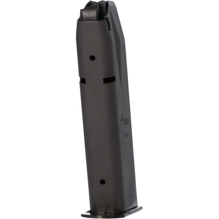 Angled view of SIG SAUER P226 9mm 15-round magazine in black