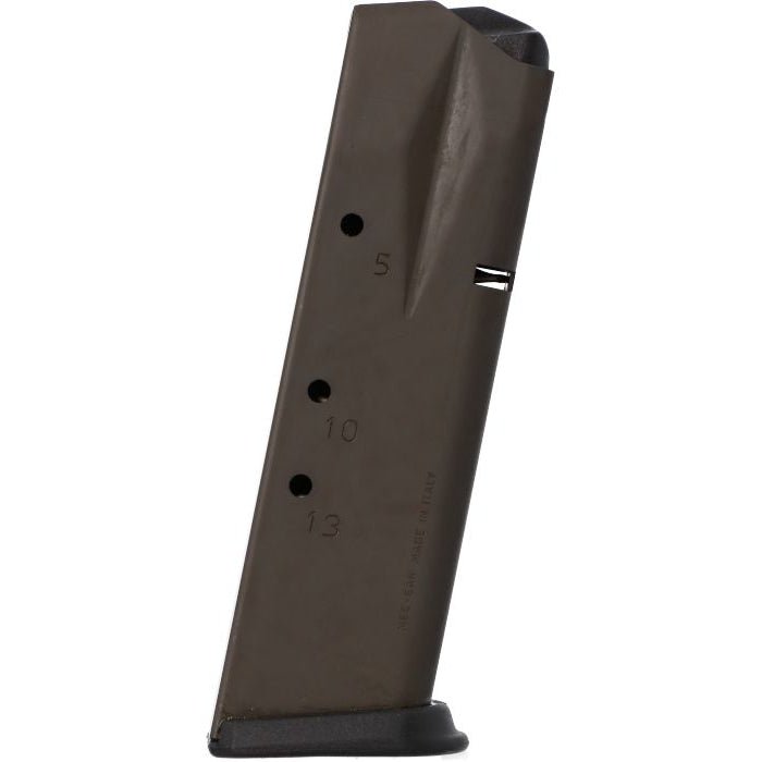 SIG SAUER P228/P229 MAG-229-9-13 13-round 9mm magazine angled view, showing feed lips and body