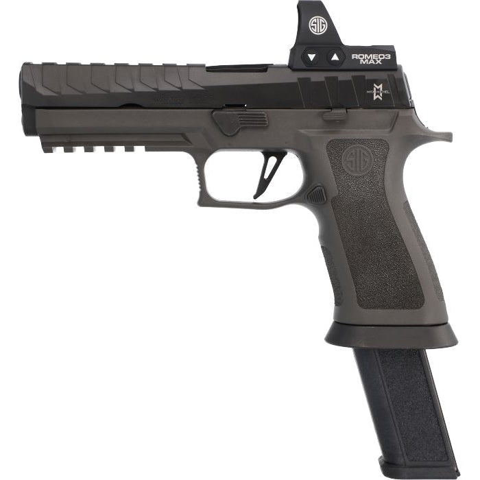 SIG SAUER P320 9mm 30-round magazine 8900576 in black, angled view of extended body