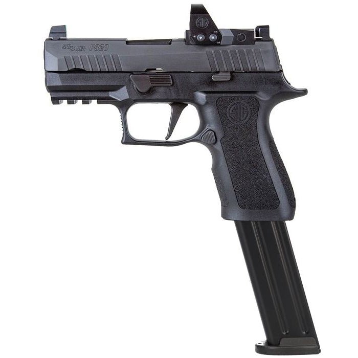 SIG SAUER P320 30-round magazine 8900576 seated in a black P320 compact pistol