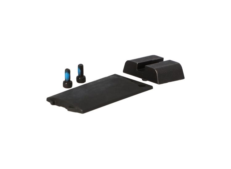 SIG SAUER P320 rear sight assembly components including sight plate and screws, essential for precision aiming.