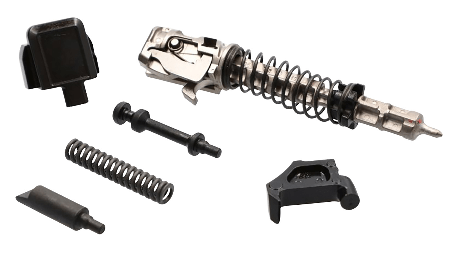 SIG SAUER P365 9mm Slide Completion Kit parts including striker assembly and springs, ideal for upgrades and replacements.