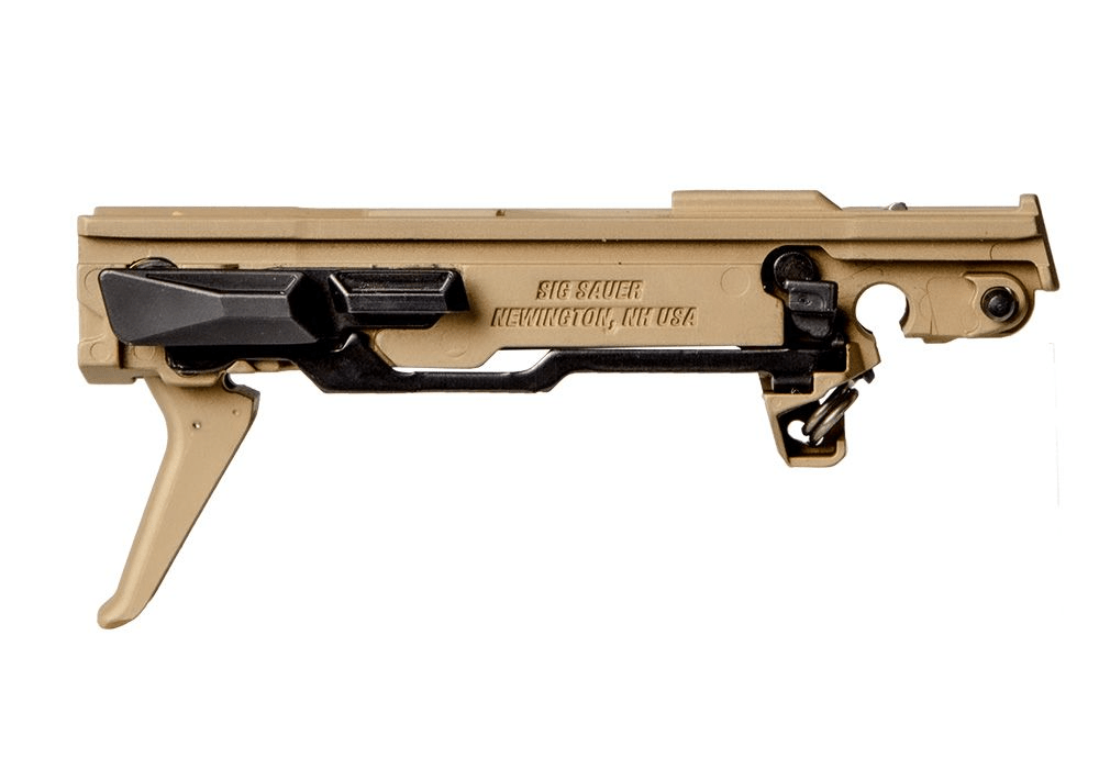 SIG SAUER P365 FCU fire control unit in tan and black, showcasing customizability for micro-compact pistols.