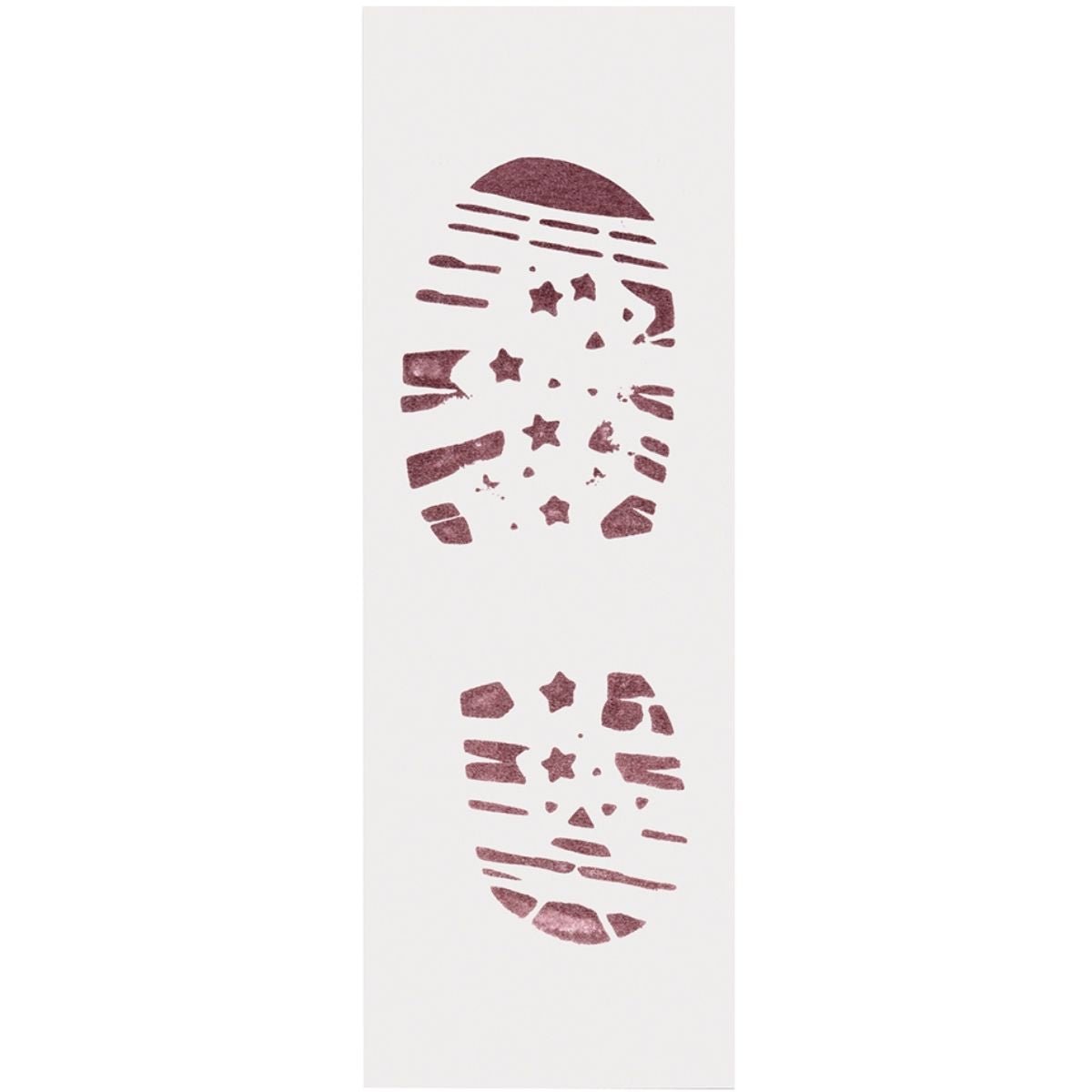Clear shoe sole impression captured on a Sirchie EZID402C pre-sensitized card by the EZID400 system, showing detailed tread pattern and wear marks