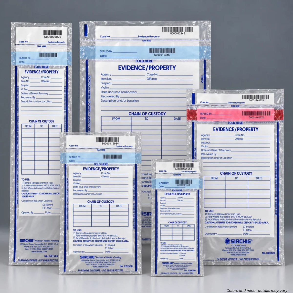 Sirchie Integrity Evidence Bag - 100 Pack - Multiple Sizes - WCUniforms