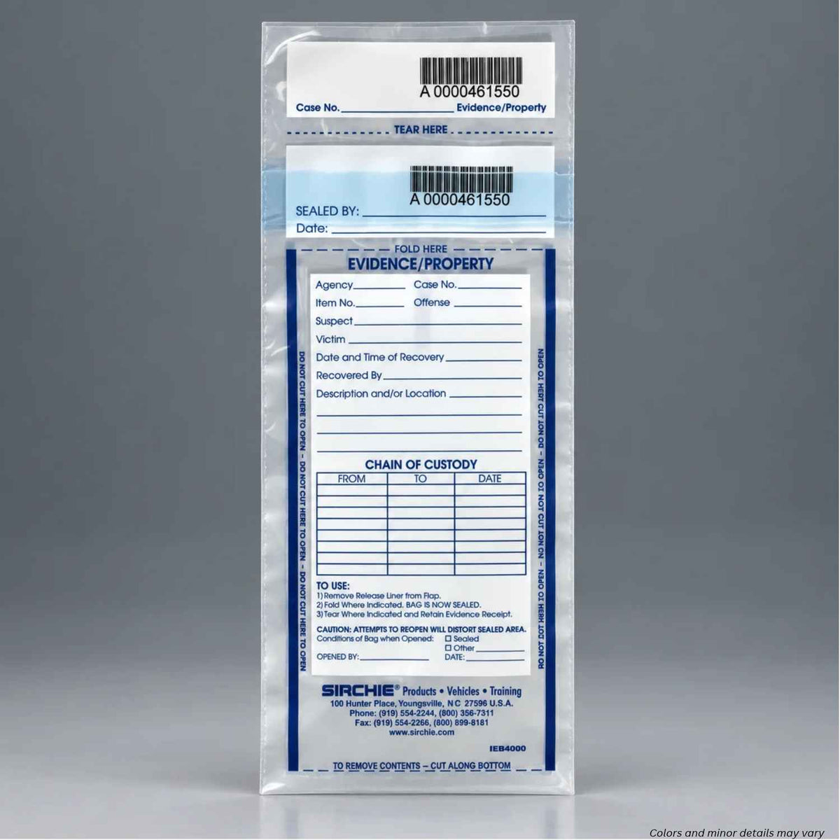 Sirchie Integrity Evidence Bag - 100 Pack - Multiple Sizes - WCUniforms