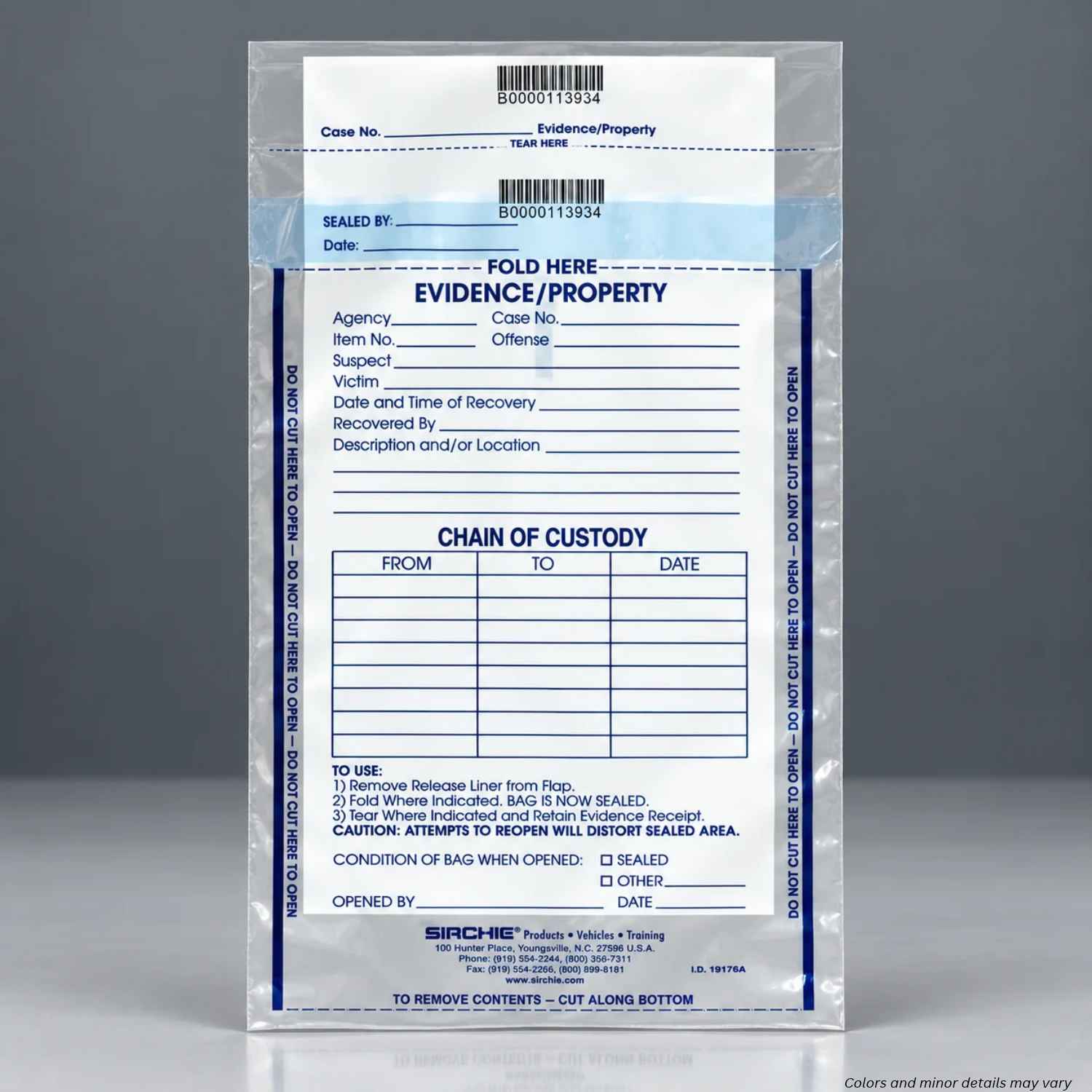 Sirchie Integrity Evidence Bag - 100 Pack - Multiple Sizes - WCUniforms