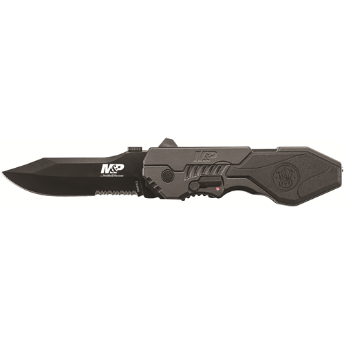 Smith & Wesson 2nd Generation Magic knife with black blade and handle, featuring M.A.G.I.C. assisted opening technology.