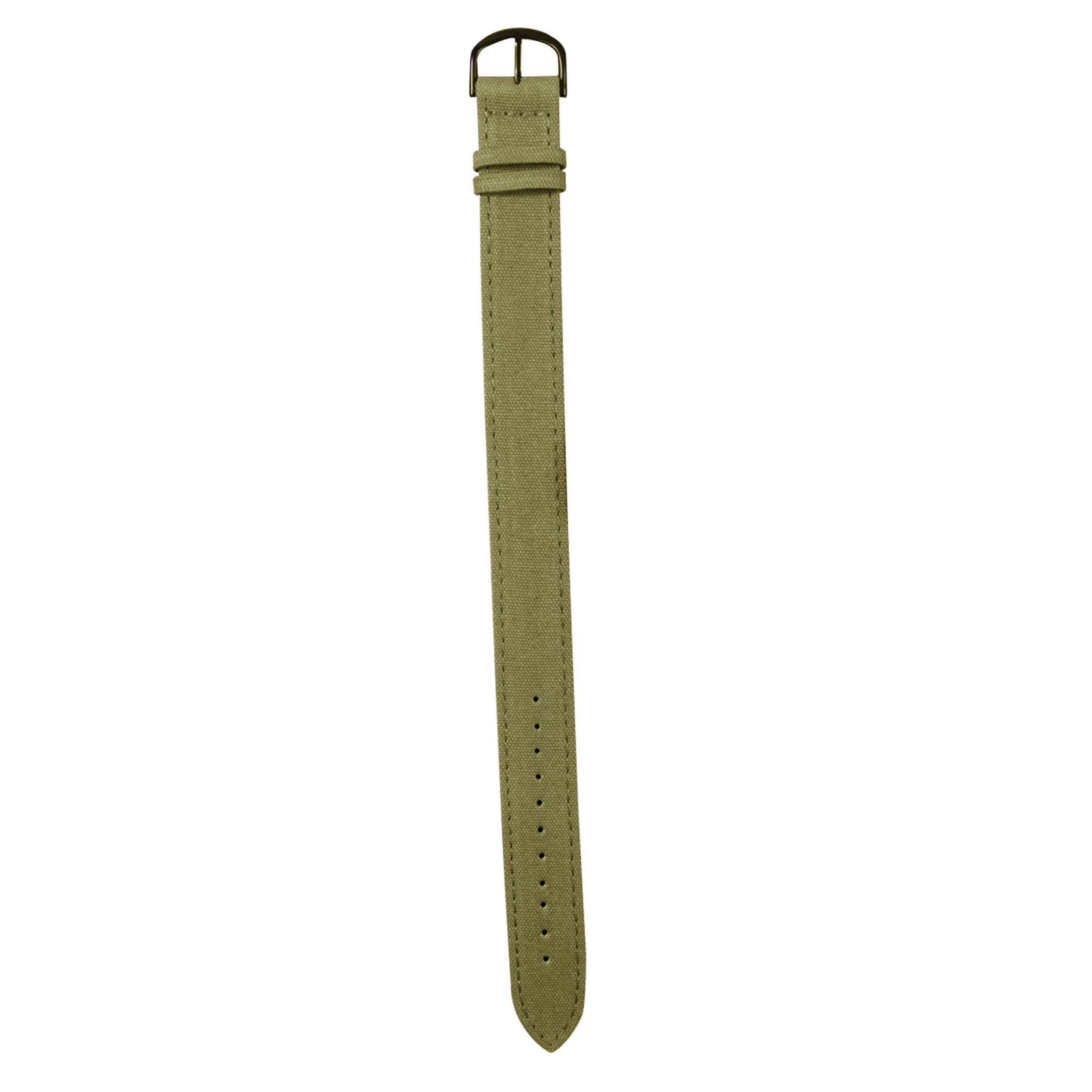 Green watch strap on a white background