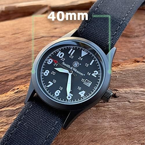 Smith & Wesson watch with 40mm case on a wooden surface