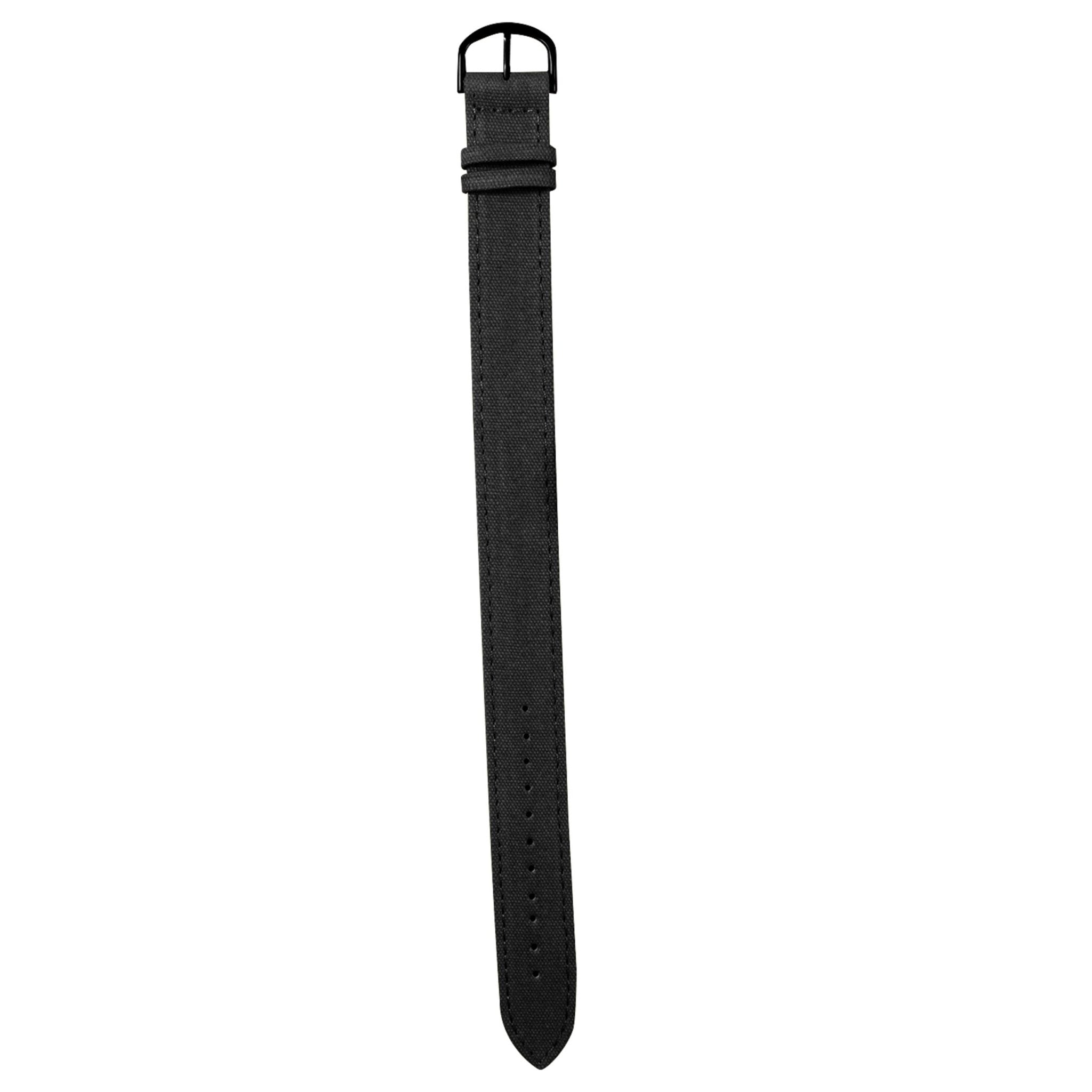 Black watch strap on a white background