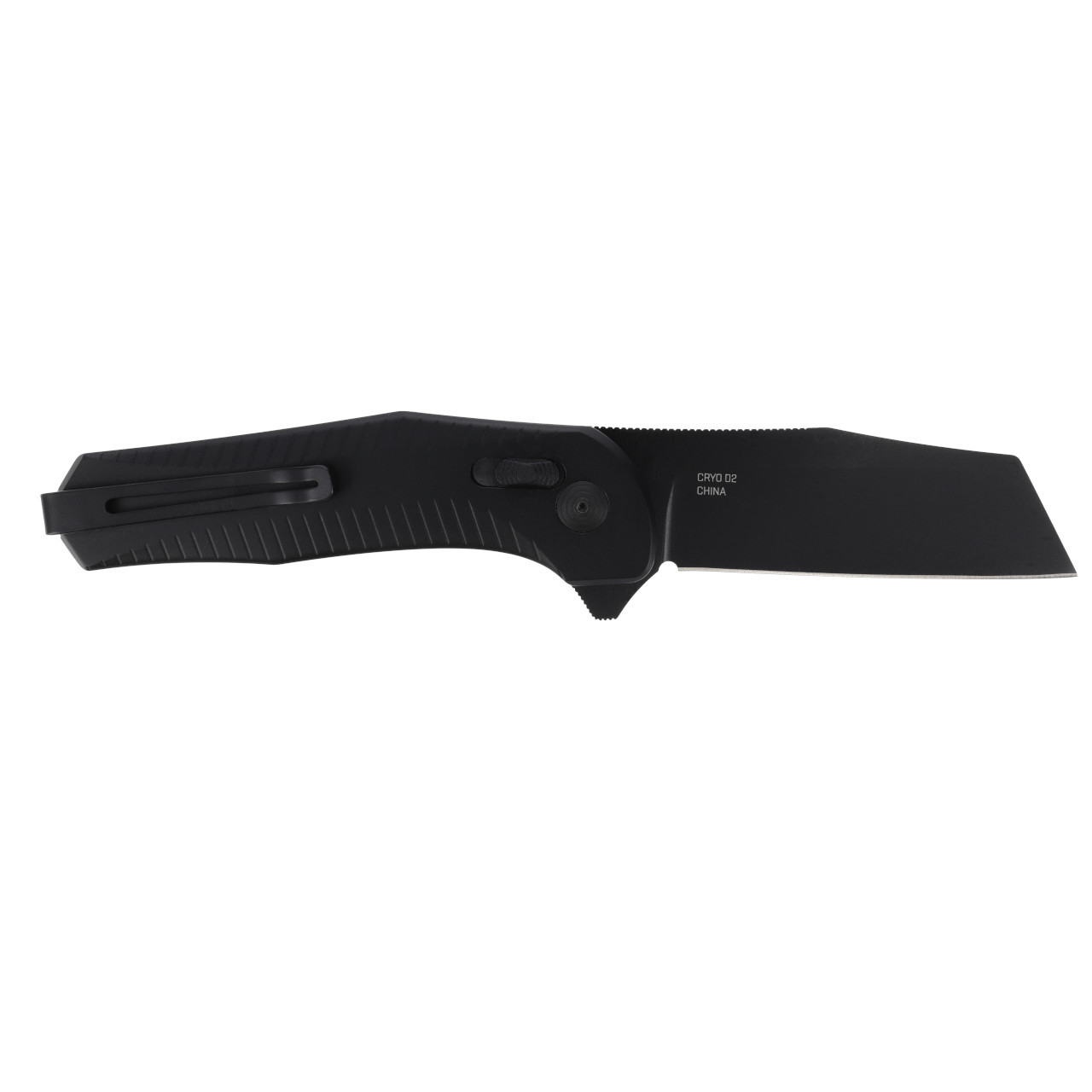 SOG Diverge XR Sheepsfoot folding knife in black with a 3-inch blade and ergonomic handle, perfect for everyday carry.