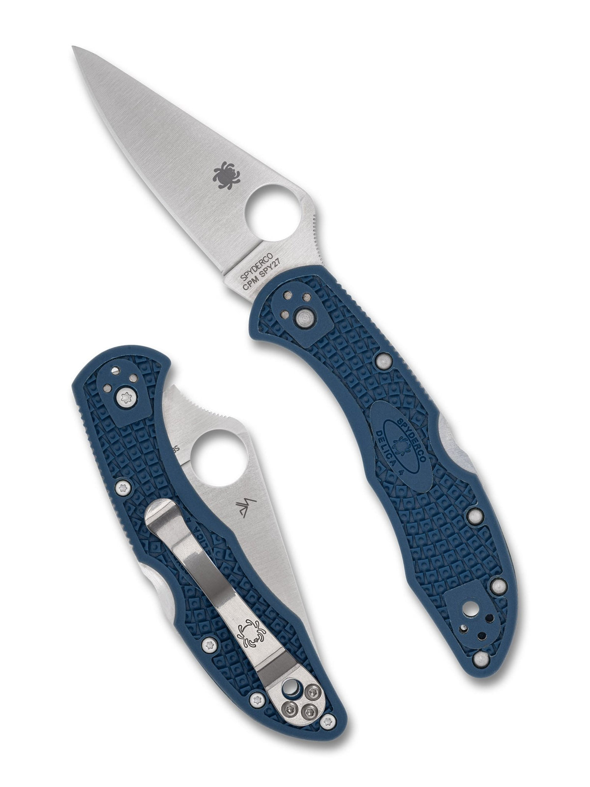 Spyderco Delica 4 Cobalt Blue FRN CPM SPY27 folding knife C11PCBL