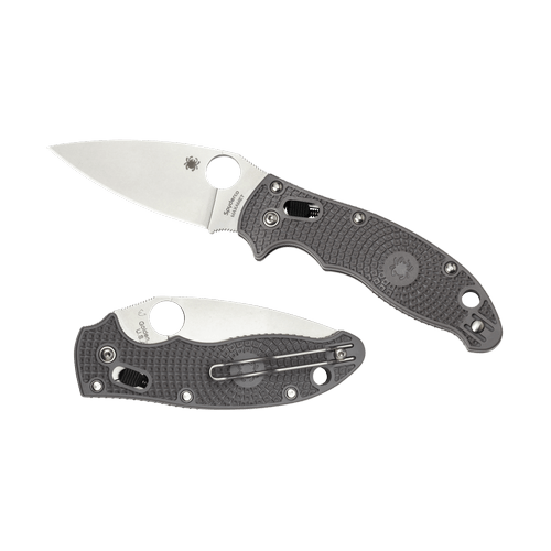 Spyderco Manix 2 folding knife with CPM S30V stainless steel blade and textured gray handle, showcasing its craftsmanship and design.
