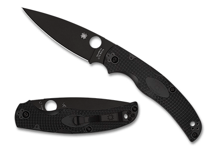Spyderco Native Chief Lightweight knife featuring a black blade and textured black handle for tactical performance.