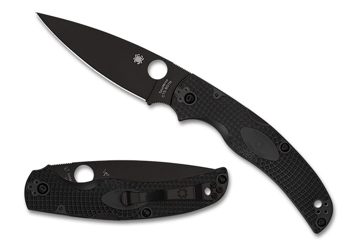 Spyderco Native Chief Lightweight knife with black blade and handle, ideal for tactical applications.