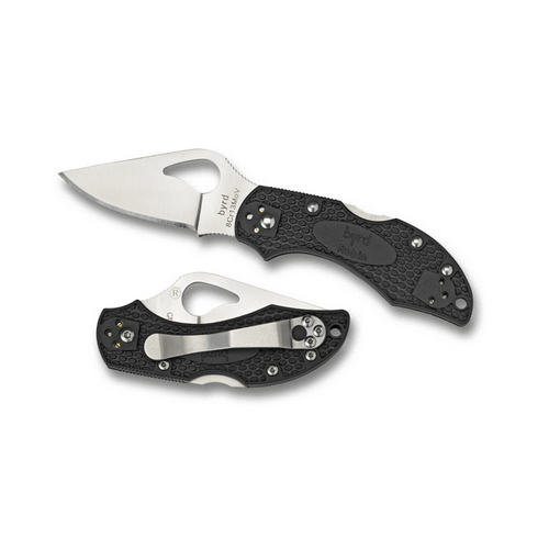Spyderco Robin knife featuring a black G-10 handle and high carbon 8Cr13MoV blade design, ideal for office or weekend carry.