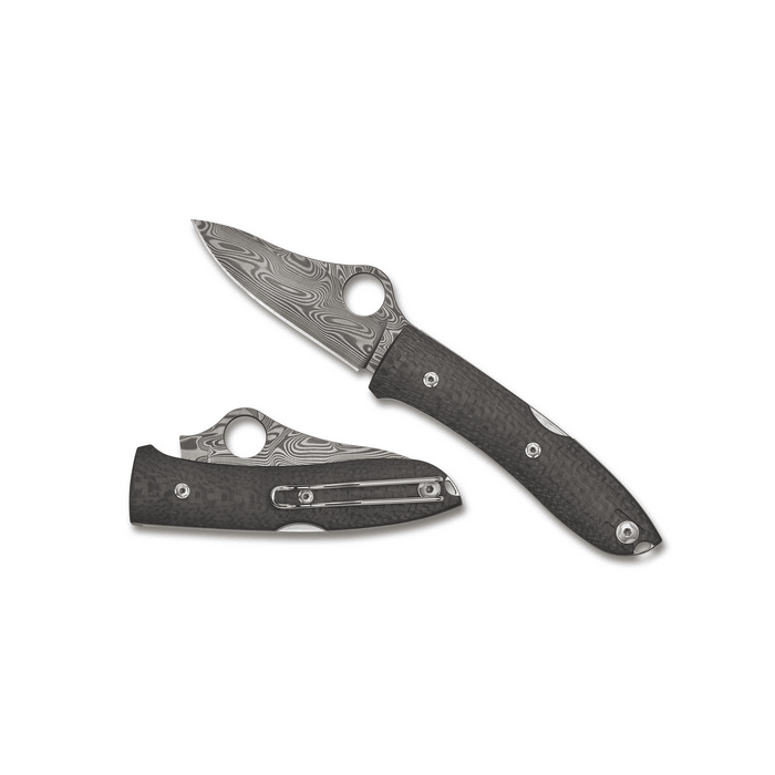 Spyderco SpyOpera™ Carbon Fiber Thor™ Damascus C255CFPD - WCUniforms