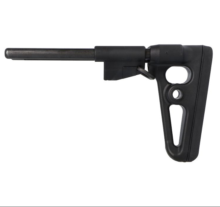 Black rifle stock on a white background